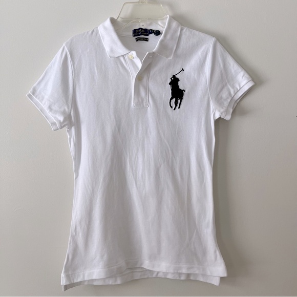 Polo Ralph Lauren Tops - POLO Ralph Lauren Short Sleeve The Skinny Polo Shirt Small White Big Pony Logo